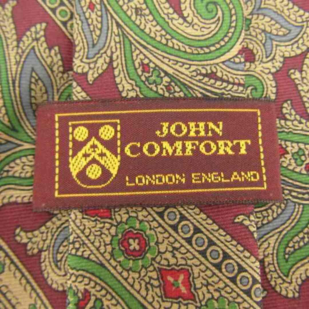 ジョンコンフォート ブランドネクタイ ペイズリー柄 シルク PO  メンズ レッド JOHN COMFORT 英国老舗ﾌﾞﾗﾝﾄﾞ メンズのファッション小物(ネクタイ)の商品写真