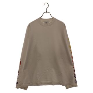 VETEMENTS ヴェトモン 20AW Degrade Gothic Logo L/S TEE UE51TR660W デグレードゴシック アームロゴプリント 長袖Tシャツ カットソー ホワイト(Tシャツ/カットソー(七分/長袖))