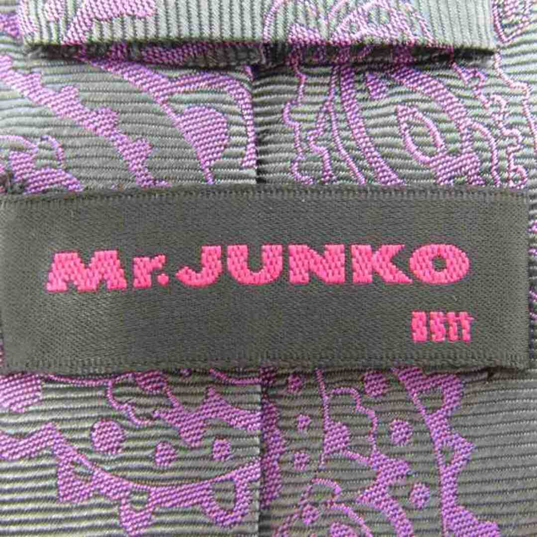 ミスタージュンコ ブランドネクタイ ペイズリー柄 シルク PO  メンズ パープル Mr.JUNKO メンズのファッション小物(ネクタイ)の商品写真