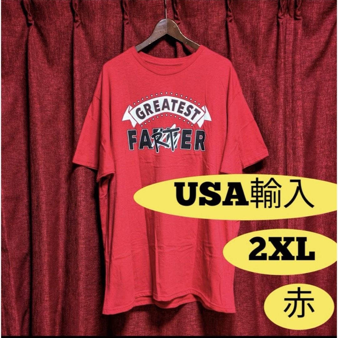 アメリカ古着 メッセージ Tシャツ 赤 レッド 2XL 大きいサイズ 父の日 メンズのトップス(Tシャツ/カットソー(半袖/袖なし))の商品写真