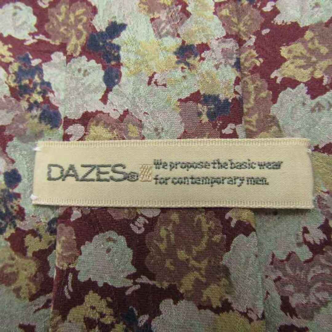 デイジーズ ブランドネクタイ 花柄 シルク PO  メンズ レッド DAZES メンズのファッション小物(ネクタイ)の商品写真