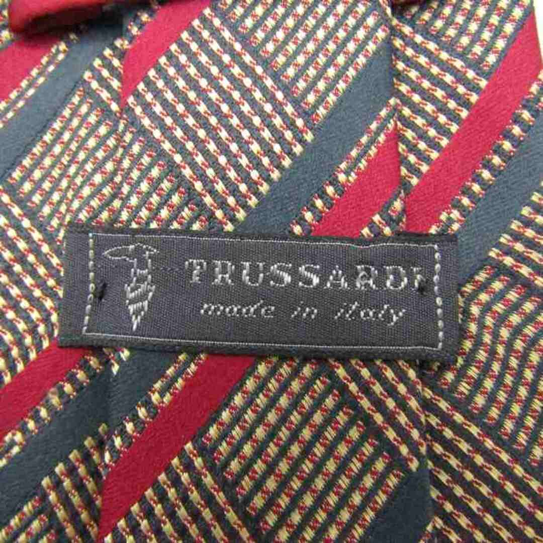 Trussardi(トラサルディ)のトラサルディ ブランドネクタイ ストライプ柄 シルク イタリア製 PO  メンズ レッド TRUSSARDI メンズのファッション小物(ネクタイ)の商品写真