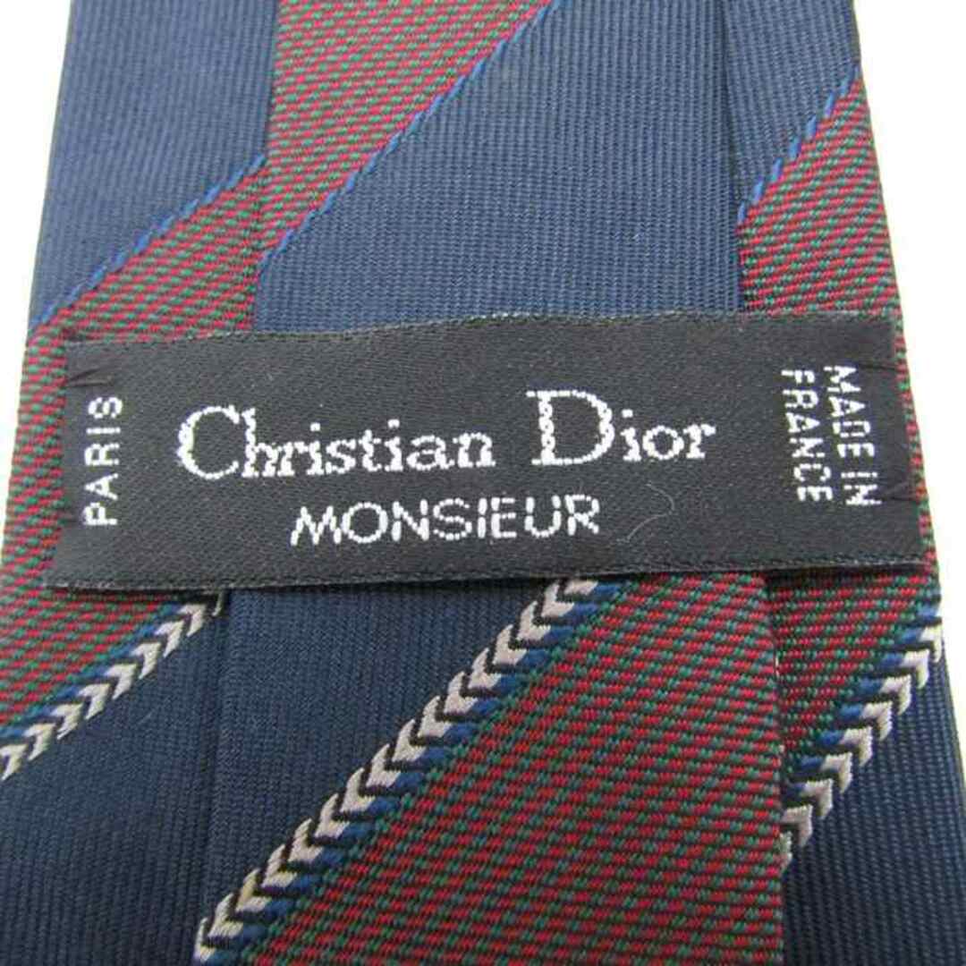 Christian Dior(クリスチャンディオール)のクリスチャンディオール ブランドネクタイ ストライプ柄 シルク フランス製 PO  メンズ ネイビー Christian Dior メンズのファッション小物(ネクタイ)の商品写真