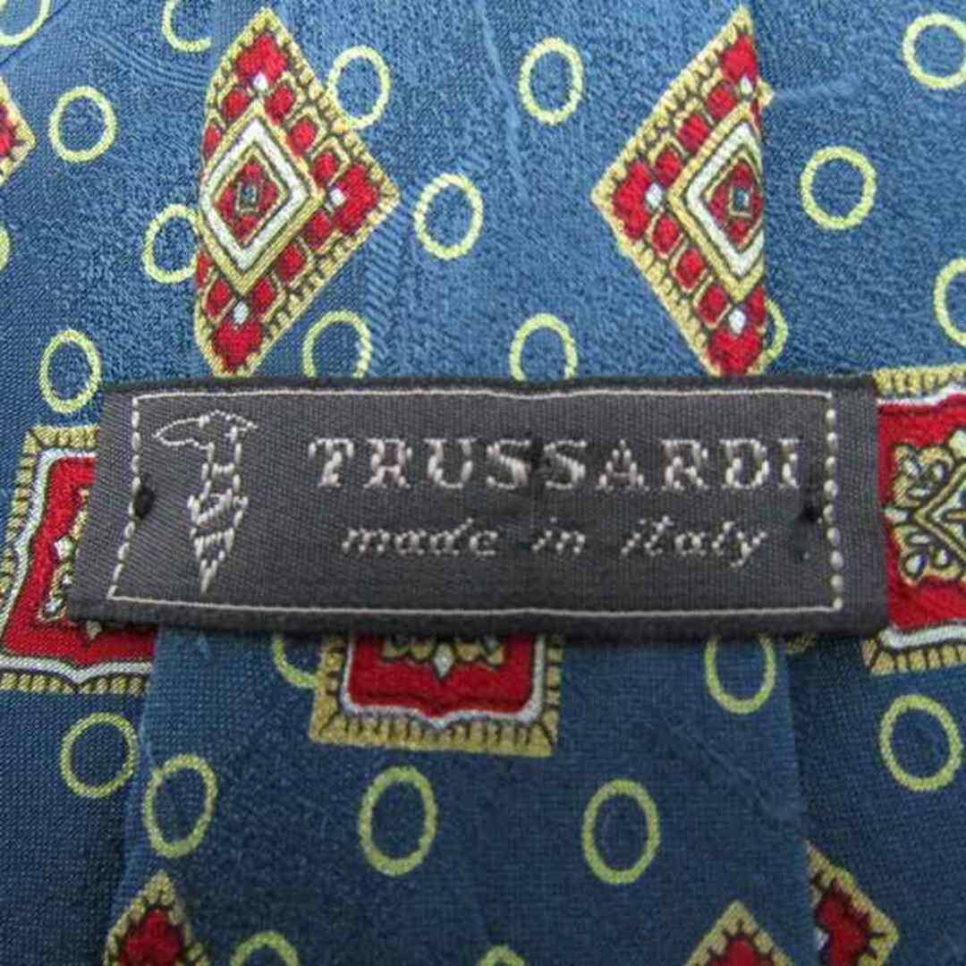 Trussardi(トラサルディ)のトラサルディ ブランドネクタイ 総柄 シルク イタリア製 PO  メンズ ブルー TRUSSARDI メンズのファッション小物(ネクタイ)の商品写真