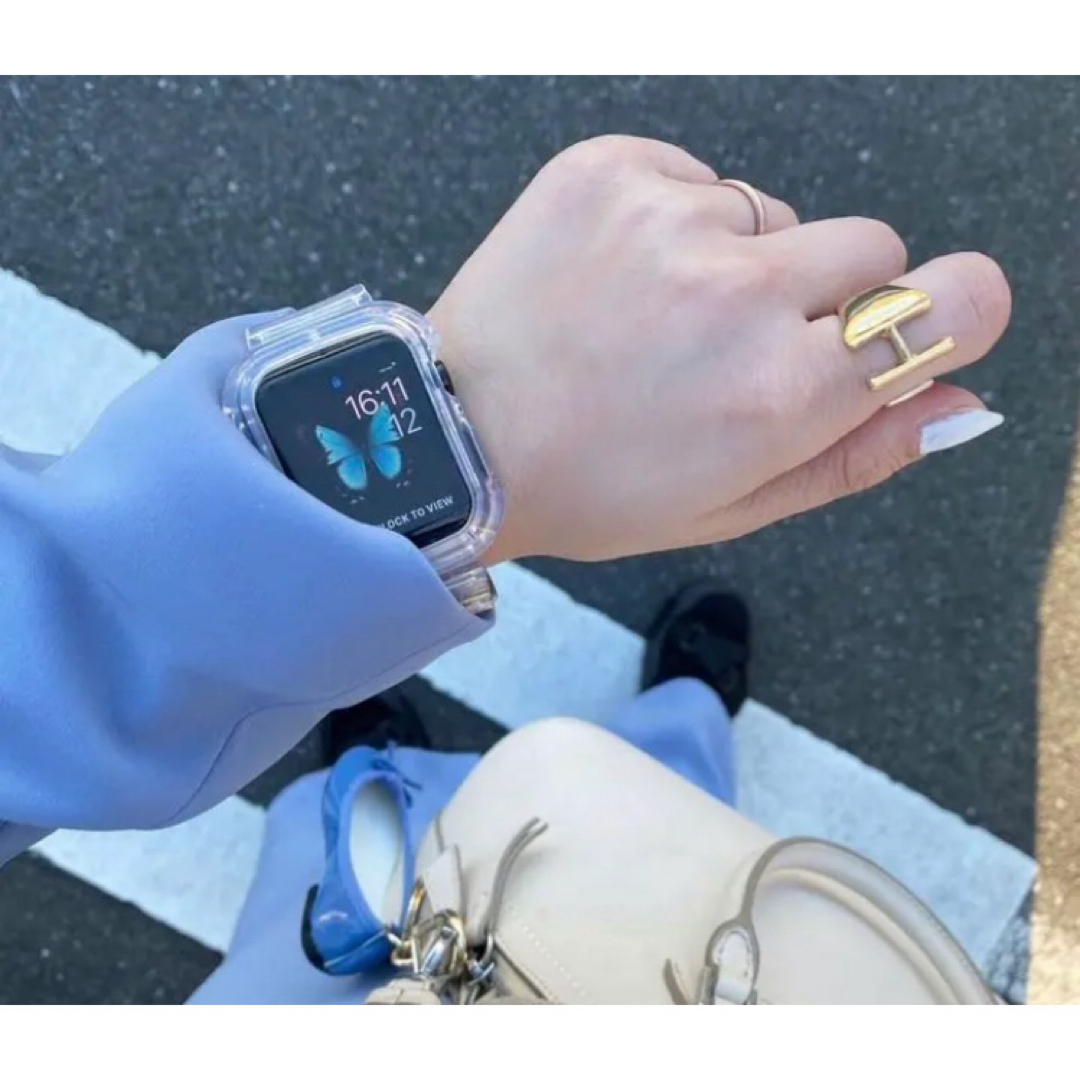 【最安値】Apple Watch‎ ベルト 透明 クリアバンド　送料無料 メンズの時計(その他)の商品写真