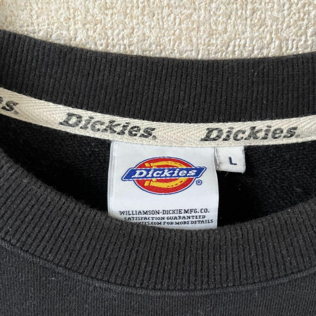 Dickies(ディッキーズ)のU3ディッキーズ　スウェットトレーナー　腕切替ロゴ　刺繍　Ｌメンズ　黒 メンズのトップス(スウェット)の商品写真