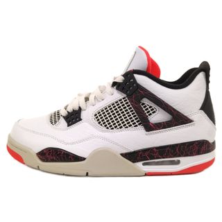 ナイキ(NIKE)のNIKE ナイキ AIR JORDAN 4 RETRO BRIGHT CRIMSON 308497-116 エアジョーダン4 ライトクリムゾン ハイカットスニーカー US10/28cm ホワイト/レッド(スニーカー)