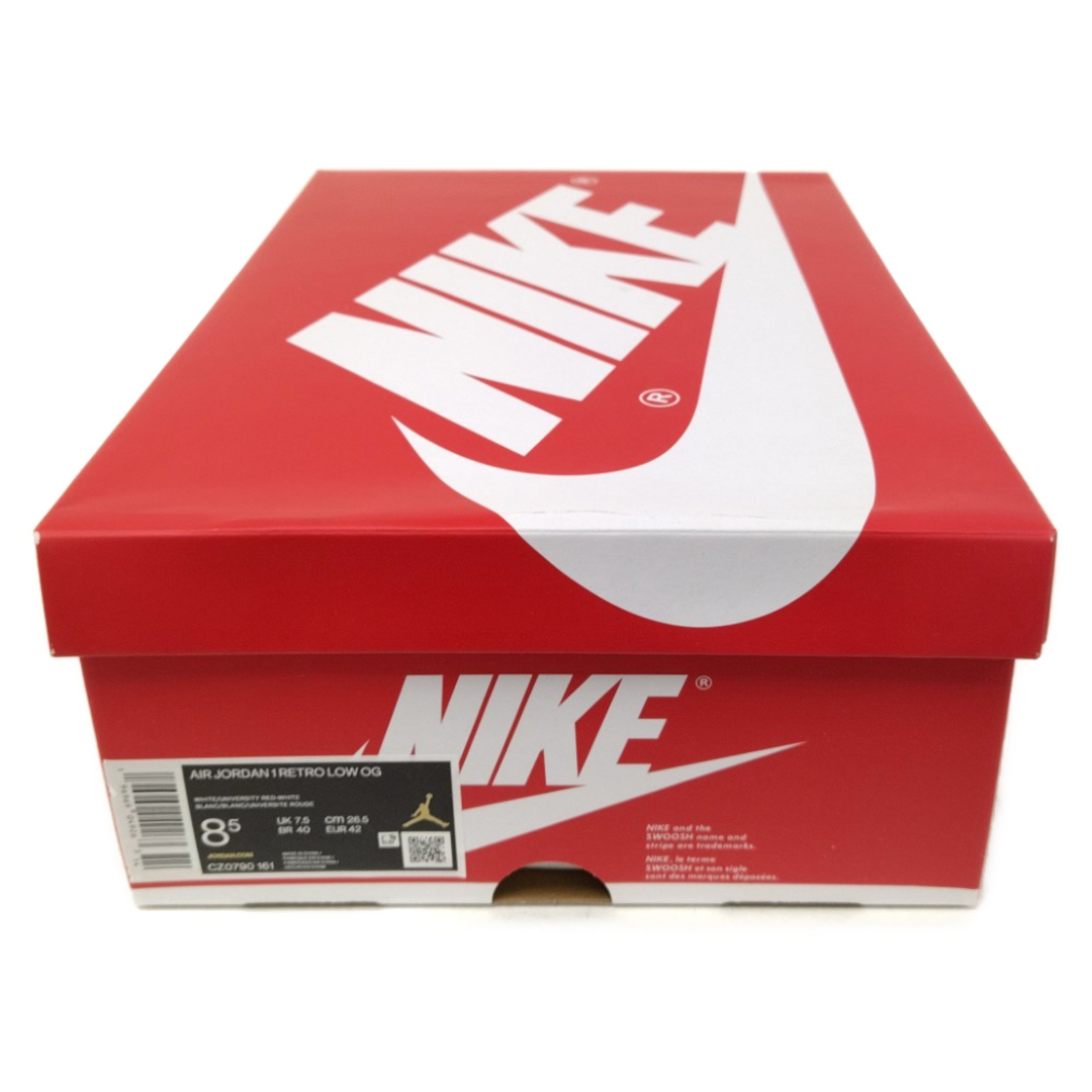 NIKE(ナイキ)のNIKE ナイキ AIR JORDAN 1 RETRO LOW OG CZ0790-161 エアジョーダン1 レトロ ユニバーシティレッド ローカットスニーカー ホワイト/レッド US8.5/26.5cm メンズの靴/シューズ(スニーカー)の商品写真