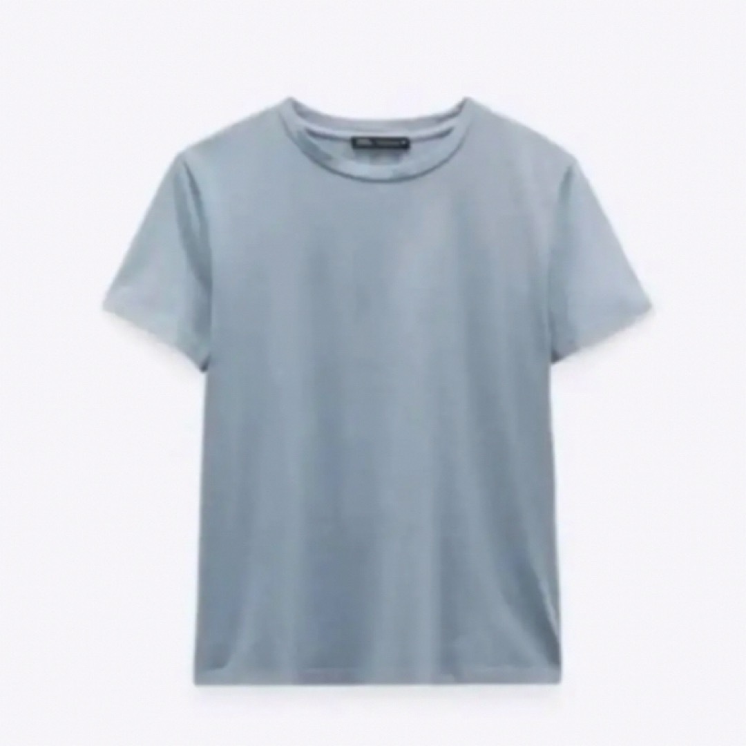 ZARA(ザラ)の新品　ZARA  Tシャツ　ブルー レディースのトップス(Tシャツ(半袖/袖なし))の商品写真