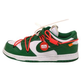 ナイキ(NIKE)のNIKE ナイキ ×OFF-WHITE DUNK LOW WHITE/PINEGREEN オフホワイト ダンク ローカットスニーカー ホワイト/グリーン US10/28cm CT0856-100(スニーカー)