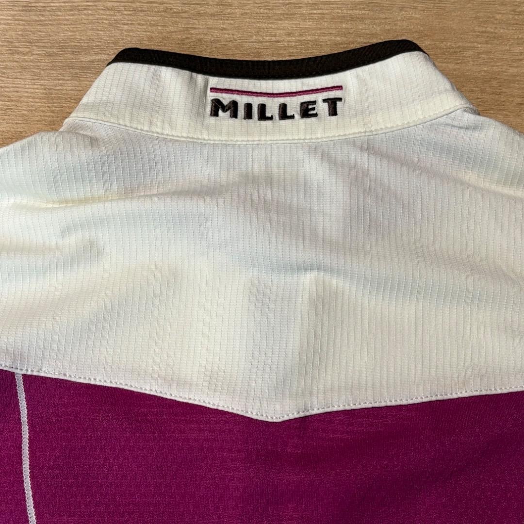 MILLET(ミレー)のMILLET ミレー　ハーフジップ　半袖　М 抗菌　アウトドア　速乾　90サイズ レディースのトップス(シャツ/ブラウス(半袖/袖なし))の商品写真