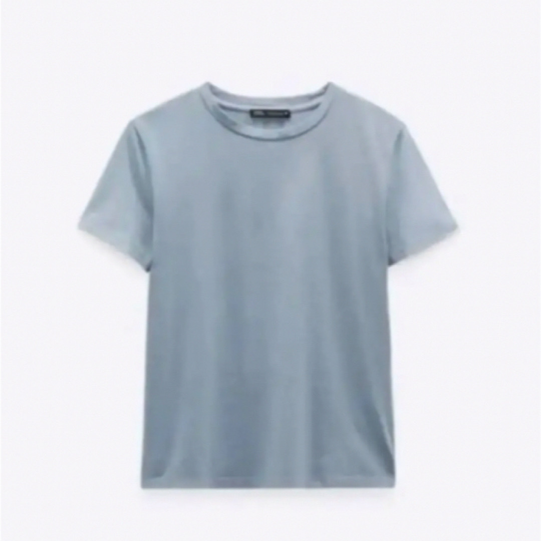 ZARA(ザラ)の新品　ZARA  Tシャツ　ブルー レディースのトップス(Tシャツ(半袖/袖なし))の商品写真