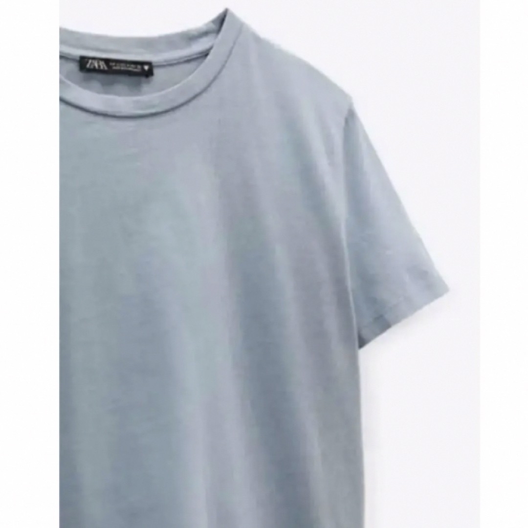 ZARA(ザラ)の新品　ZARA  Tシャツ　ブルー レディースのトップス(Tシャツ(半袖/袖なし))の商品写真