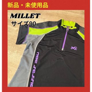 ミレー(MILLET)のMILLET ミレー　ハーフジップ　半袖　М ブラック　アウトドア　　90サイズ(シャツ/ブラウス(半袖/袖なし))