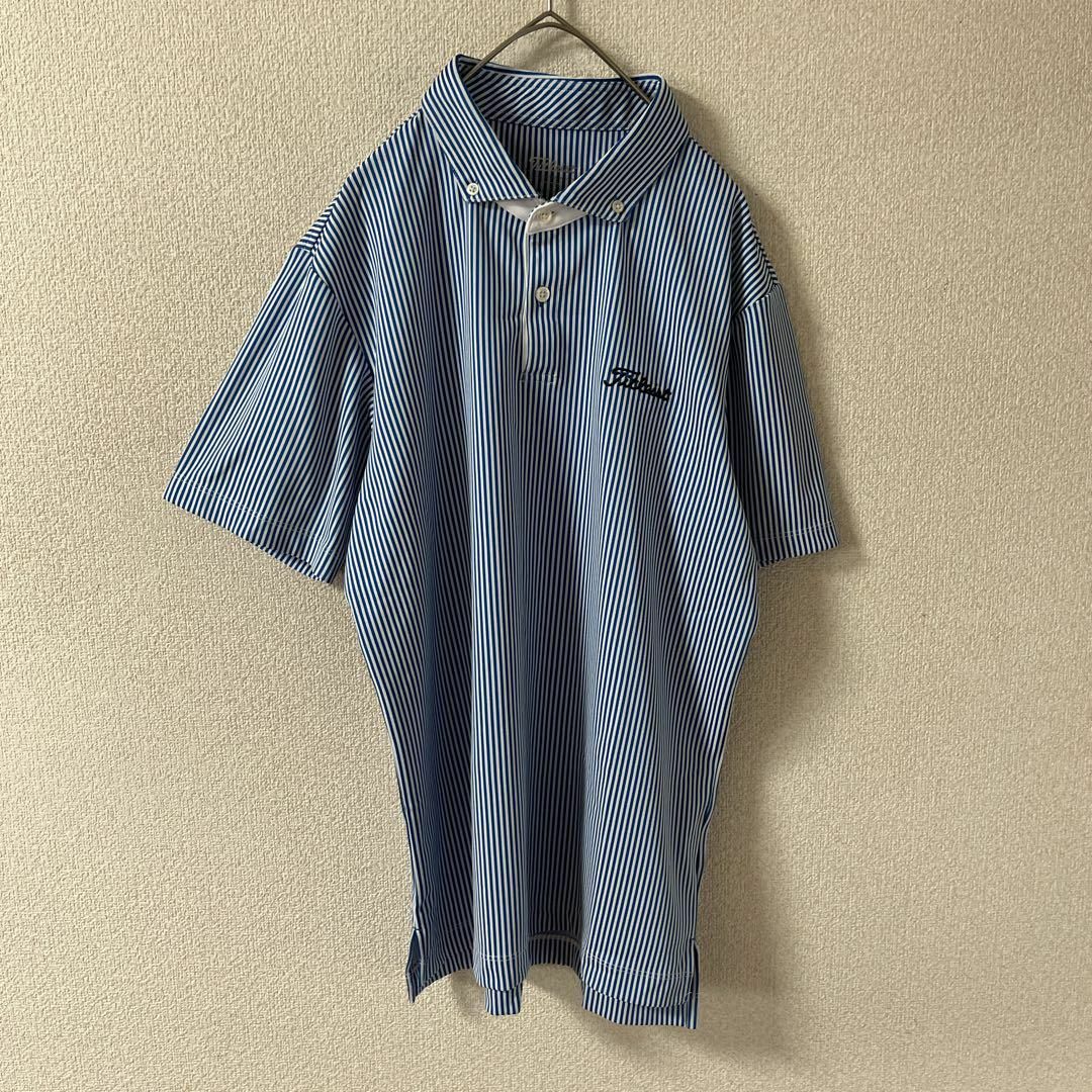 Titleist(タイトリスト)のL3 TITLEST ポロシャツ　ストライプ　ゴルフウェア　Ｌメンズ 半袖 スポーツ/アウトドアのゴルフ(ウエア)の商品写真