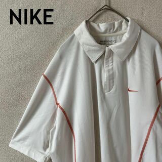 ナイキ(NIKE)のL3 NIKE golf ジップアップポロシャツ　半袖　ゆったり　Ｌメンズ 白(ウエア)