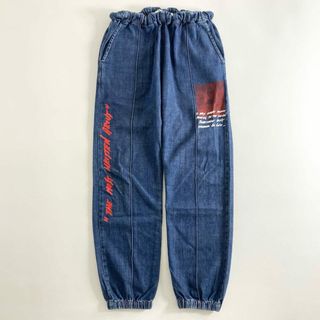 オフホワイト(OFF-WHITE)の67e12 OFF-WHITE オフホワイト モナリザプリント デニム ジョガーロングパンツ ボトムス イージーパンツ OMYB002S19D17008 Sサイズ インディゴ コットン(デニム/ジーンズ)