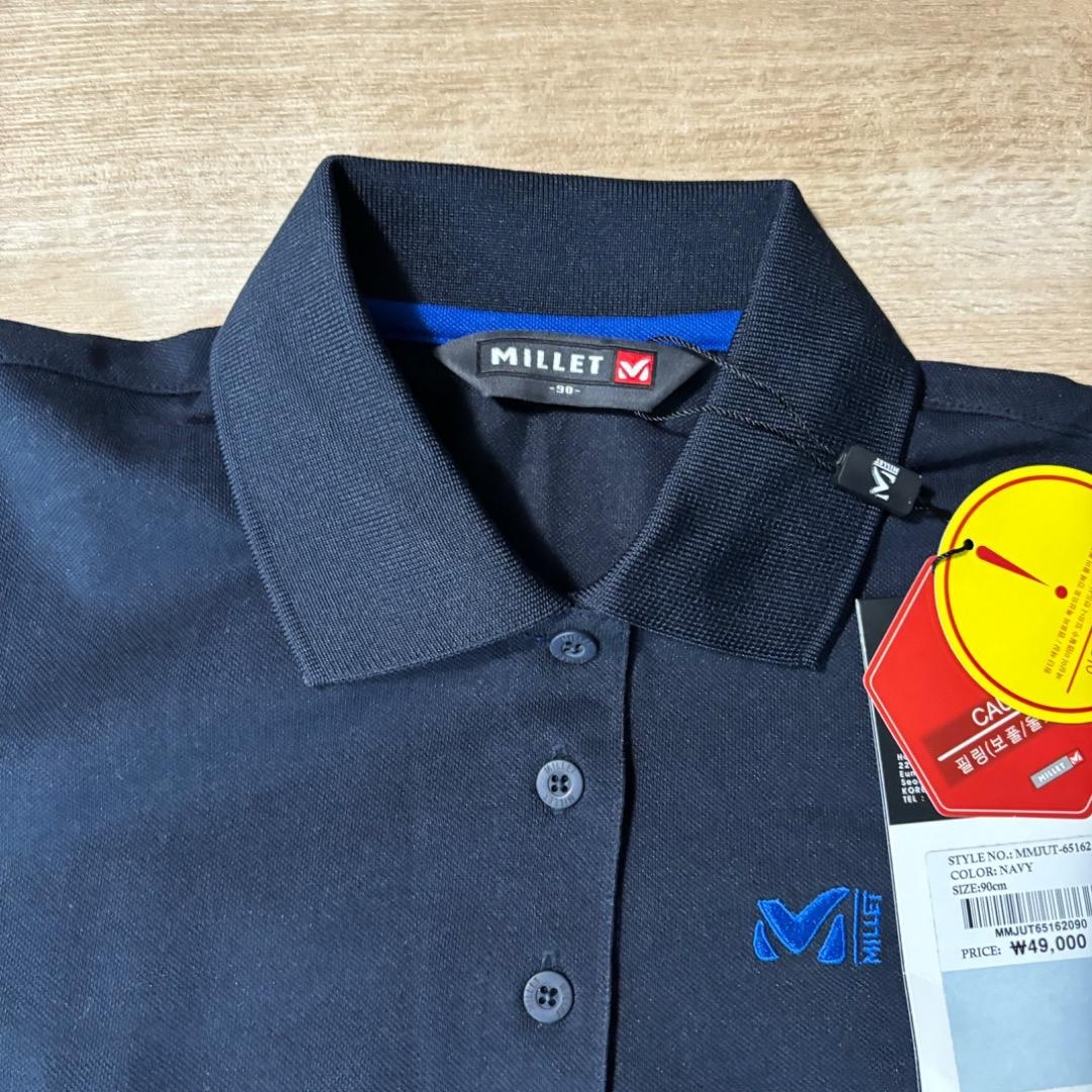 MILLET(ミレー)のMILLET　ミレー　ポロシャツ　半袖　紺色　レディース　М アウトドア　タグ付 レディースのトップス(シャツ/ブラウス(半袖/袖なし))の商品写真