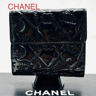 CHANEL シャネル 折り財布　パテントレザー アイコン ココマーク