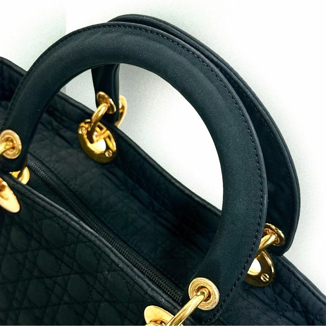 Christian Dior(クリスチャンディオール)の☆べたつきなし☆Christian Dior レディディオール ハンドバッグ 黒 レディースのバッグ(ハンドバッグ)の商品写真