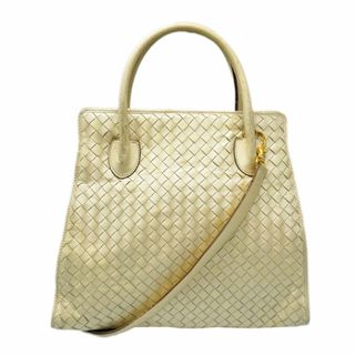 ボッテガヴェネタ(Bottega Veneta)のBOTTEGA VENETA ボッテガ ヴェネタ 2WAY ショルダー バッグ 斜め掛け ヴィンテージ オールド イントレチャート シャンパンゴールド アイボリー レディース (ショルダーバッグ)