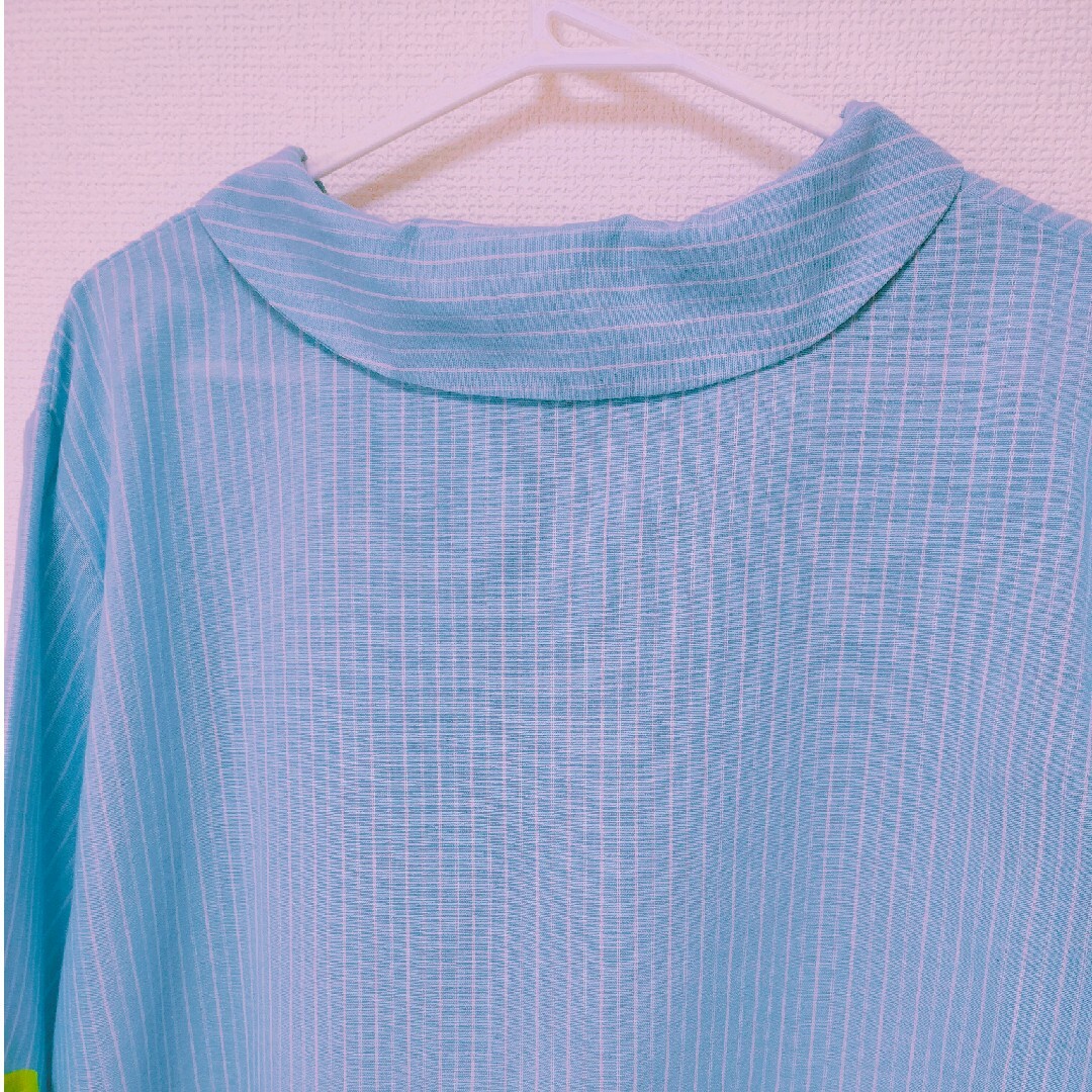 フレンチカラー　ブラウス　ストライプ　大きいサイズ レディースのトップス(シャツ/ブラウス(長袖/七分))の商品写真