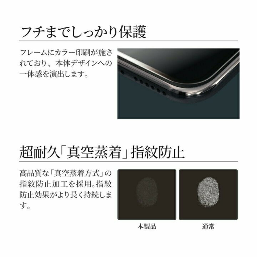 iPhone11/XRドラゴントレイル反射防止ガラスフィルム・黒フレーム 2枚組 スマホ/家電/カメラのスマホアクセサリー(保護フィルム)の商品写真