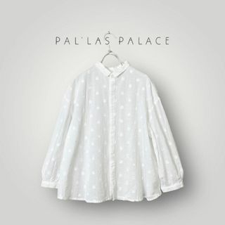 [美品] Pal'las Palace ブラウス ゆったり ドット刺繍 ギャザー(シャツ/ブラウス(長袖/七分))