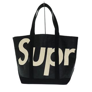 シュプリーム(Supreme)のシュプリーム SUPREM 20SS ロゴ ラフィア トート バッグ 黒ブラック(トートバッグ)