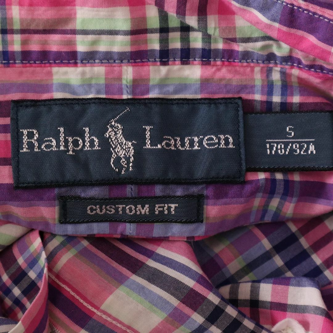 Ralph Lauren(ラルフローレン)のラルフローレン ロゴ刺繡 ボタンダウン チェック柄 半袖シャツ メンズのトップス(シャツ)の商品写真