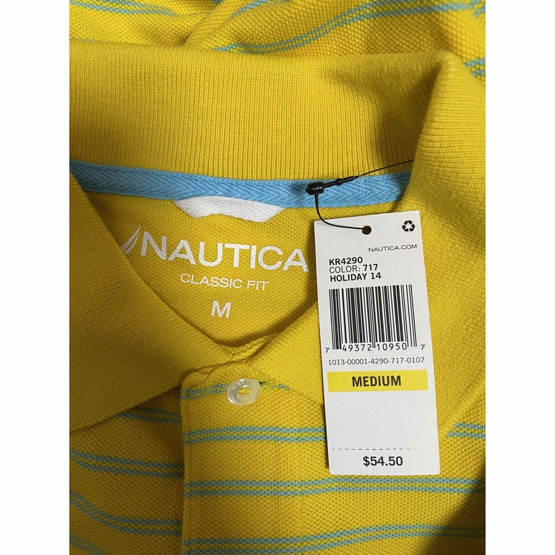 NAUTICA(ノーティカ)の【新品タグ付き】NAUTICA ノーティカ ボーダー ポロシャツ 黄色 メンズのトップス(ポロシャツ)の商品写真