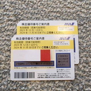 エーエヌエー(ゼンニッポンクウユ)(ANA(全日本空輸))のANA 株主優待券　2枚(航空券)