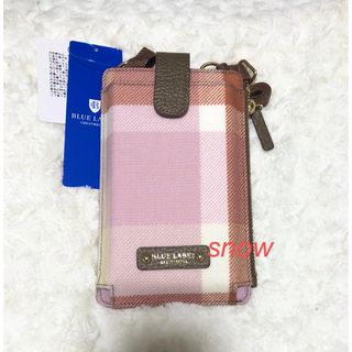 《新品 タグ付き》ブルーレーベルクレストブリッジ　チェックスマホポシェット