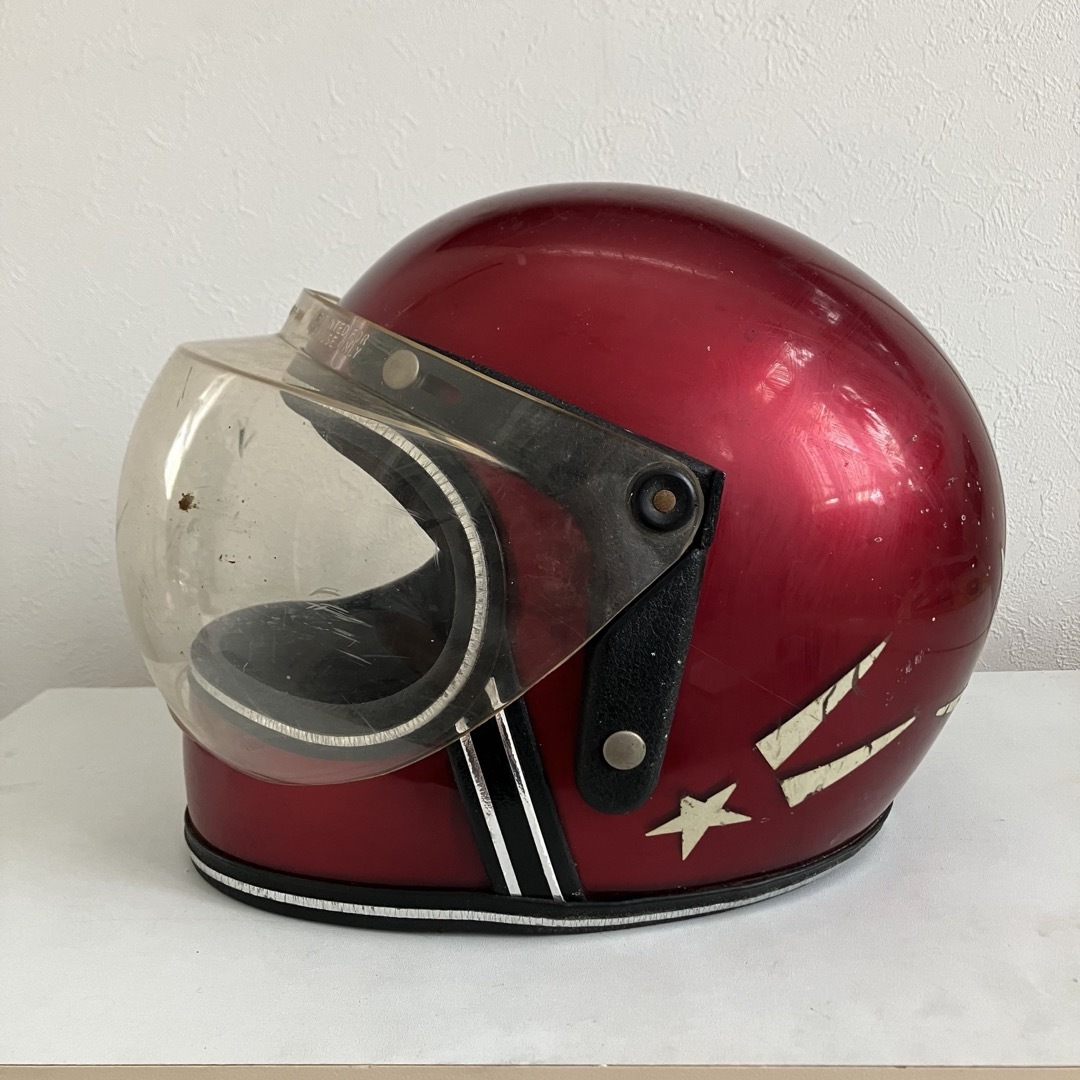 GRANT RG-9★Mサイズ ビンテージヘルメット 70年代 赤フルフェイス  自動車/バイクのバイク(ヘルメット/シールド)の商品写真