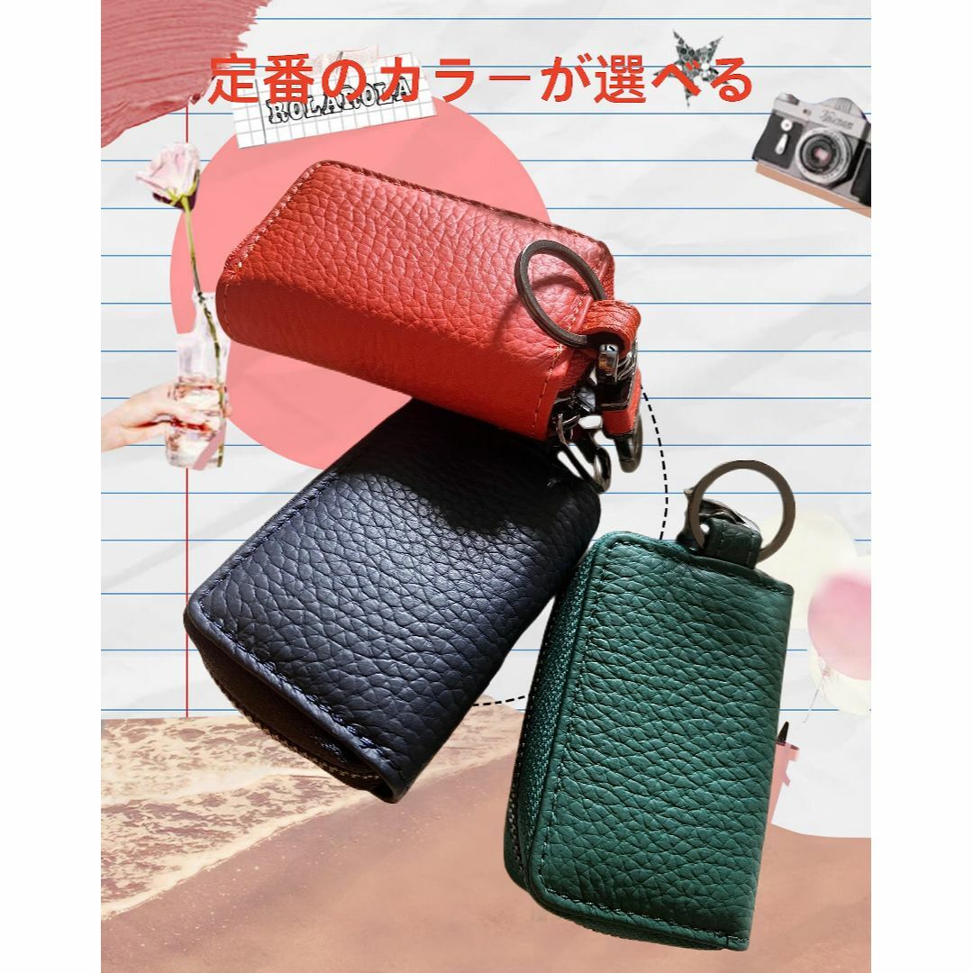 【色:グリーン】[YIBO85] キーケース スマートキーケース 本革 カーキー メンズのバッグ(その他)の商品写真