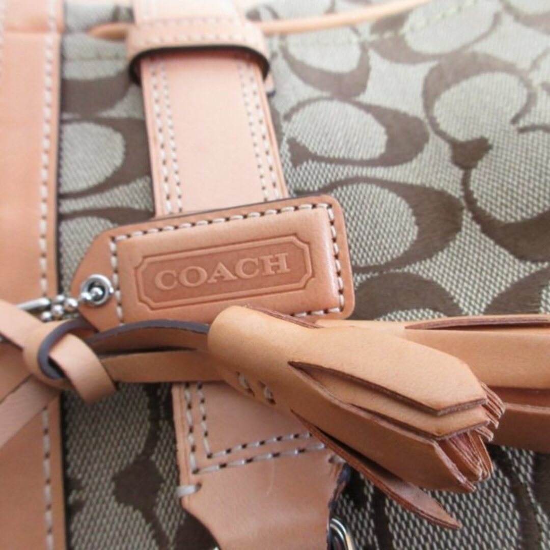 COACH(コーチ)のコーチ COACH トートバッグ ハンドバック シグネチャー 茶 ■GY14 レディースのバッグ(トートバッグ)の商品写真