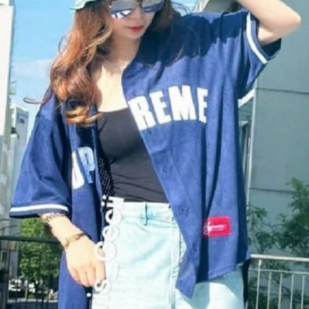 Supreme(シュプリーム)のUltrasuede Mesh Baseball Jersey L メンズのトップス(シャツ)の商品写真