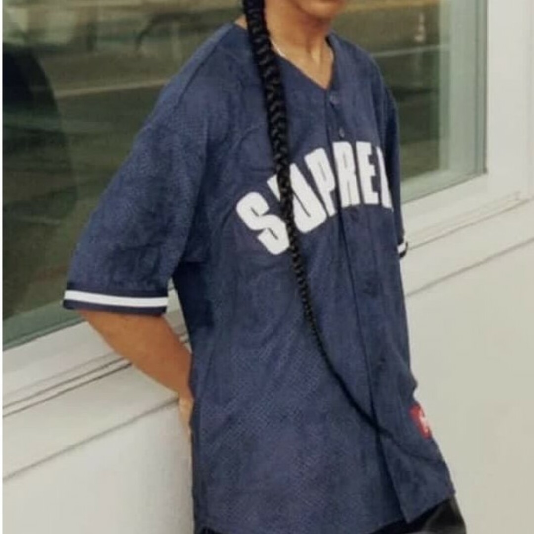 Supreme(シュプリーム)のUltrasuede Mesh Baseball Jersey L メンズのトップス(シャツ)の商品写真