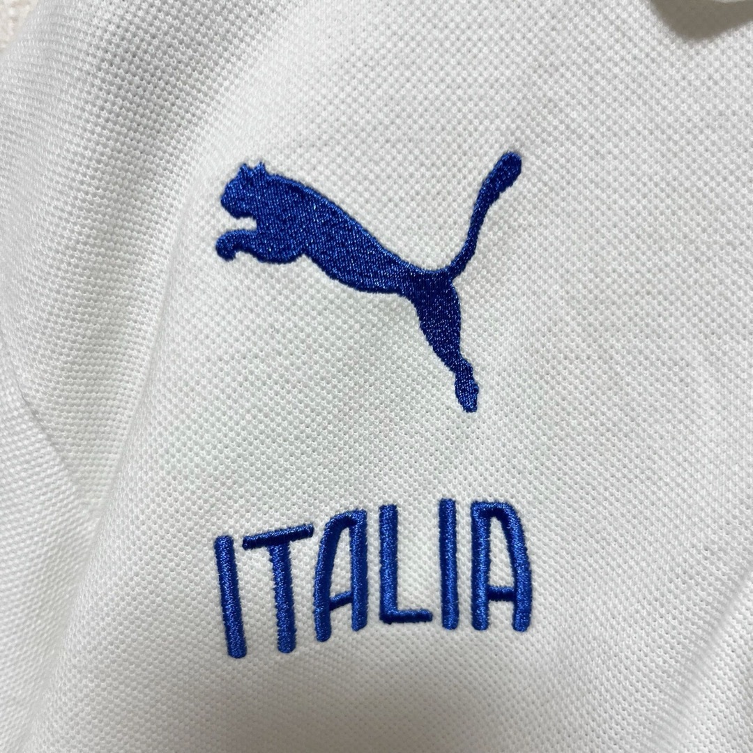 PUMA(プーマ)のPUMA プーマ ポロシャツ ホワイト ロゴ刺繍 イタリア サッカー M メンズのトップス(ポロシャツ)の商品写真