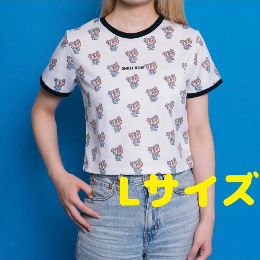 NARUMIYA INTERNATIONAL(ナルミヤ インターナショナル)のエンジェルブルー・ナカムラくん総柄ショート丈Tシャツ レディースのトップス(Tシャツ(半袖/袖なし))の商品写真