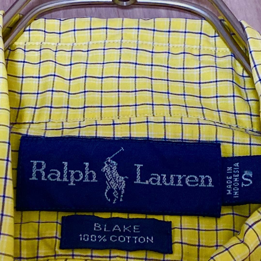 Ralph Lauren(ラルフローレン)のラルフローレン BD半袖シャツ イエローチェック ポニー刺繍 US古着f66 メンズのトップス(シャツ)の商品写真