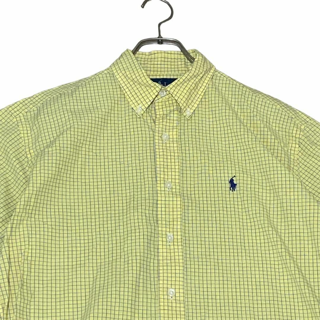 Ralph Lauren(ラルフローレン)のラルフローレン BD半袖シャツ イエローチェック ポニー刺繍 US古着f66 メンズのトップス(シャツ)の商品写真