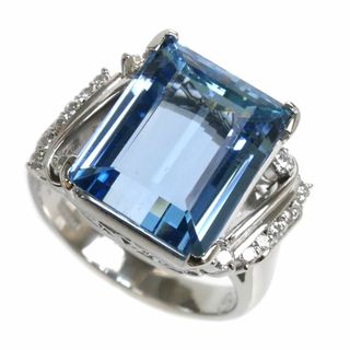 Pt900プラチナ リング・指輪 アクアマリン6.22ct ダイヤモンド0.20ct 11号 9.1g レディース【中古】【美品】(リング(指輪))