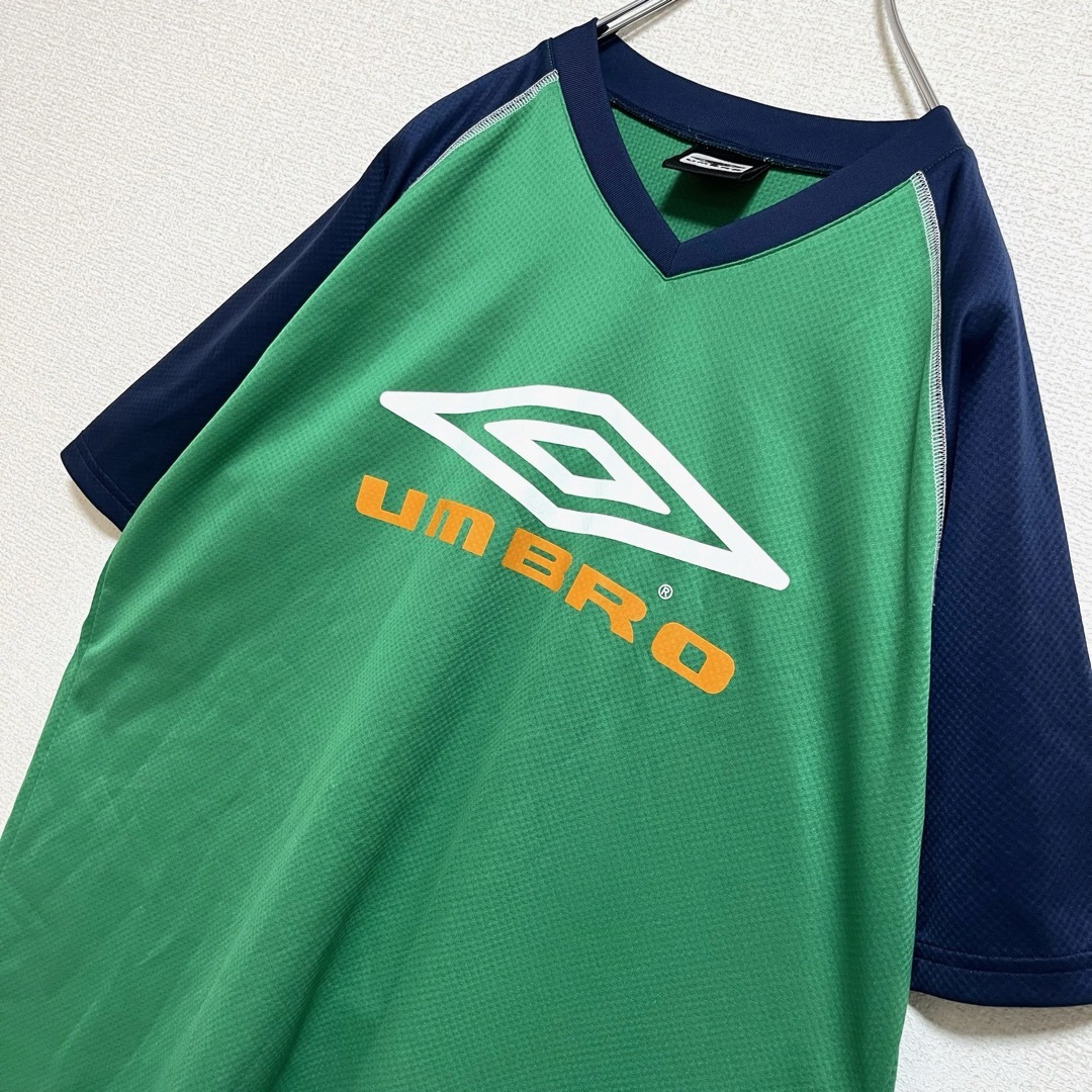 UMBRO(アンブロ)のUMBRO アンブロ Tシャツ 半袖 ゲームシャツ グリーン でかロゴ M メンズのトップス(Tシャツ/カットソー(半袖/袖なし))の商品写真