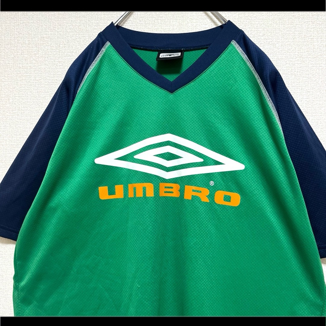 UMBRO(アンブロ)のUMBRO アンブロ Tシャツ 半袖 ゲームシャツ グリーン でかロゴ M メンズのトップス(Tシャツ/カットソー(半袖/袖なし))の商品写真