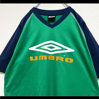 UMBRO アンブロ Tシャツ 半袖 ゲームシャツ グリーン でかロゴ M