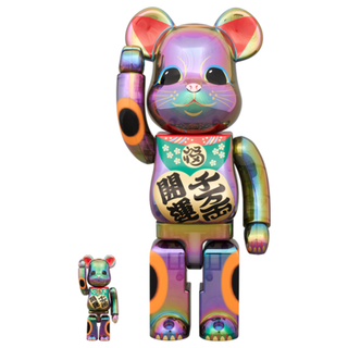 メディコム(Medicom)のBE@RBRICK 招き猫 開運・千万両 黒透明メッキ 100％ & 400％(模型/プラモデル)