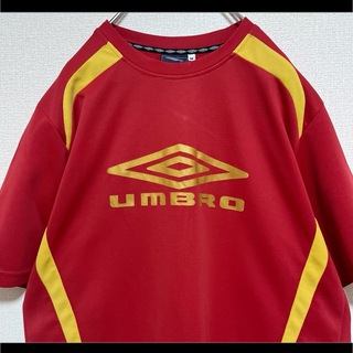 アンブロ(UMBRO)のUMBRO アンブロ Tシャツ 半袖 ゲームシャツ 赤 でかロゴ M(Tシャツ/カットソー(半袖/袖なし))