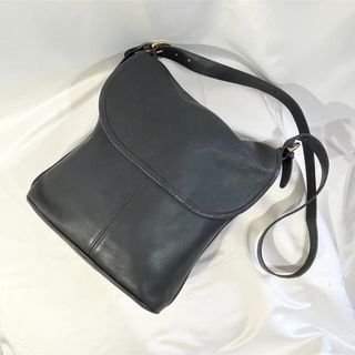 コーチ(COACH)の美品 正規品 COACH オールドコーチ ショルダーバッグ 肩掛け 鞄 革 黒(ショルダーバッグ)