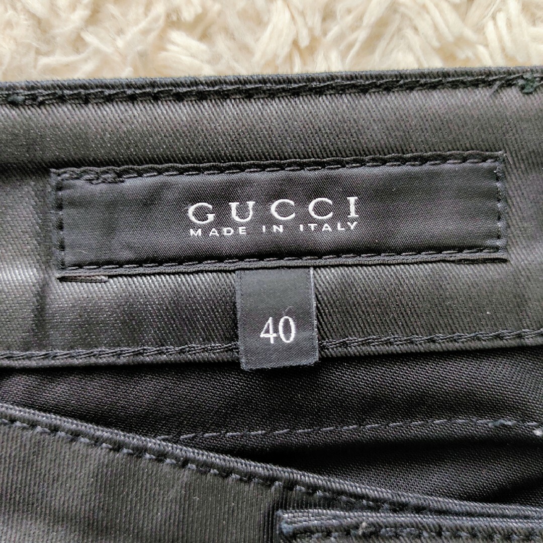 Gucci(グッチ)の【最高級】GUCCI☆ラグジュアリーパンツ　40　黒　金ボタン　サイドジップ メンズのパンツ(その他)の商品写真